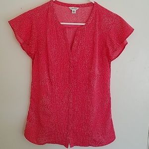 Calvin Klein silky pin tuck blouse Sz XS